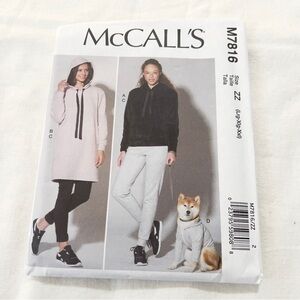 McCall’s M7816 Hoodie Set Pattern L-XXL Uncut Factory Folded